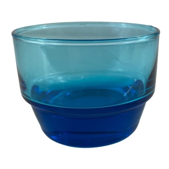 Mid-Century Bright Blue/Turquoise Weighted Bottom Lowball Cocktail Glass - Picture 5 of 9